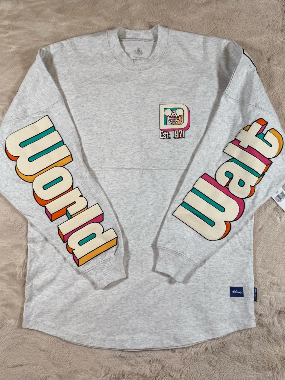 Disney World Spirit Jersey Gray Colorful Size XS NWT